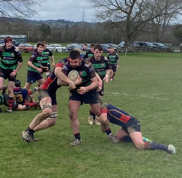 Border Counties Advertizer: Action from Oswestry's Midlands Four West North clash with Birmingham Exiles. Picture by Lee Rogers.
